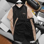 Nơi lấy sỉ set Bộ Nam Quần Short Áo Cổ Bẻ Thêu Logo Houston