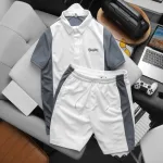 Nơi lấy sỉ set Bộ Nam Quần Short Áo Cổ Bẻ Thêu Logo Houston