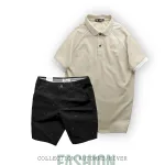 Nơi lấy sỉ set Bộ Nam Quần Short Kaki Hoạ Tiết Phối Áo Thun Polo Cổ Bẻ Thêu Logo Rubik