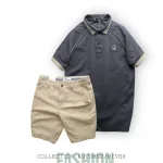 Nơi lấy sỉ set Bộ Nam Quần Short Kaki Hoạ Tiết Phối Áo Thun Polo Cổ Bẻ Thêu Logo Rubik