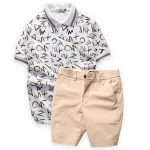Shop sỉ set Bộ Nam Quần Short Kaki Lưng Thun Phối Áo Thun Polo Cổ Bẻ In Chữ MXO