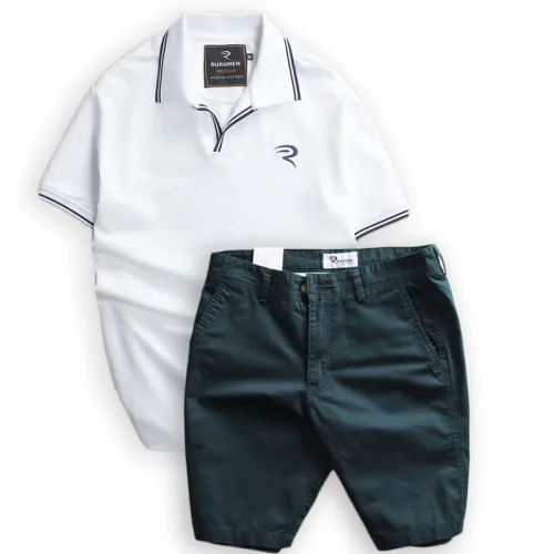 Set bộ nam quần short kaki phối áo