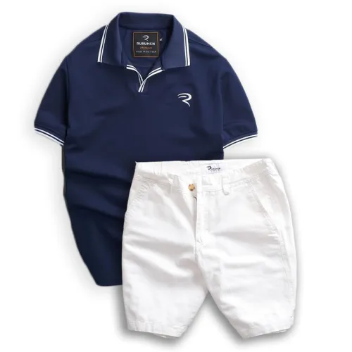 Set bộ nam quần short kaki phối áo