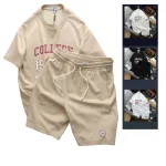 Bộ áo thun nam cổ tròn in College 1986 và quần short thun, size M–XXL
