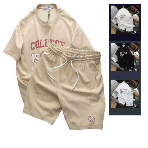 Bộ áo thun nam cổ tròn in College 1986 và quần short thun, size M–XXL – một lựa chọn đáng tham khảo trong set bộ nam