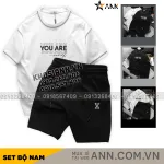 Nơi lấy sỉ set Bộ Nam Quần Short Thun Pack Horse Áo Thun Cổ Tròn In Chữ You Are Enough
