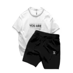 Nơi lấy sỉ set Bộ Nam Quần Short Thun Pack Horse Áo Thun Cổ Tròn In Chữ You Are Enough