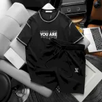Nơi lấy sỉ set Bộ Nam Quần Short Thun Pack Horse Áo Thun Cổ Tròn In Chữ You Are Enough