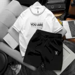 Nơi lấy sỉ set Bộ Nam Quần Short Thun Pack Horse Áo Thun Cổ Tròn In Chữ You Are Enough