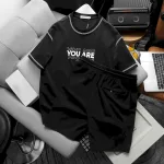 Nơi lấy sỉ set Bộ Nam Quần Short Thun Pack Horse Áo Thun Cổ Tròn In Chữ You Are Enough