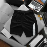 Nguồn hàng sỉ set Bộ Nam - Set Bộ Áo Thun Nam Cổ Tròn In Chữ Trước Ngực & Quần Short Phối Sọc Màu Cao Cấp Bigsize