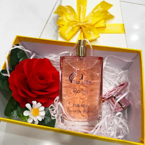 Nơi lấy sỉ set Hộp Quà Tặng Chữ Nhật Lớn Nước Hoa Nữ Charme Roisy 100ml - Hộp Hoa Rơm Nhiều Màu