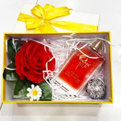 Nguồn hàng sỉ set Hộp Quà Tặng Chữ Nhật Lớn Nước Hoa Nữ Charme Vip 100ml - Hộp Hoa Rơm Nhiều Màu