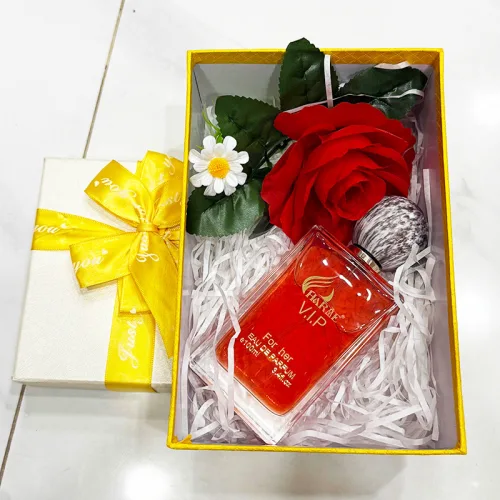 Nguồn hàng sỉ set Hộp Quà Tặng Chữ Nhật Lớn Nước Hoa Nữ Charme Vip 100ml - Hộp Hoa Rơm Nhiều Màu