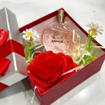 Chỗ sỉ set Hộp Quà Tặng Nước Hoa Nữ Charme Chance Hồng 50ml - Hộp Hoa Rơm Nhiều Màu