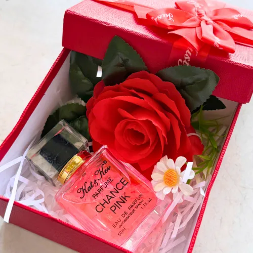 Nơi lấy sỉ set Hộp Quà Tặng Nước Hoa Nữ Kat Kev Parfume Chance Pink 50ml - Hộp Hoa Rơm Nhiều Màu