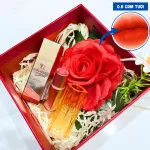 Set quà son dưỡng môi Embisu Glowp Lip Tint, hộp hoa rơm nhiều màu
