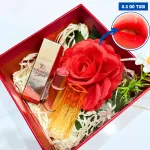 Set quà son dưỡng môi Embisu Glowp Lip Tint, hộp hoa rơm nhiều màu