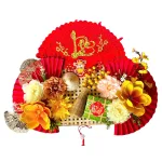 Bộ mành tre giấy đỏ, mẹt tre treo tường, phên tre Tết có dây treo, quạt ráp sẵn