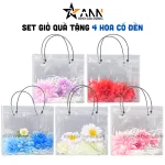 Set Phụ Kiện Giỏ Quà Tặng - Túi Hoa Đom Đóm 4 Hoa Xinh Xắn Nhiều Màu