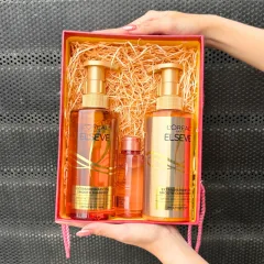 Shop sỉ set Quà Tặng Bộ Dầu Gội Xả Loreal Paris Extraordinary Oil Smooth 440ml & 1 Dầu Gội Hồng Mini