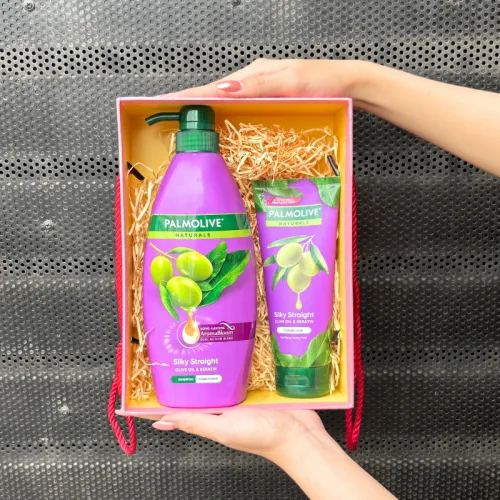 Bộ quà tặng dầu gội và dầu xả Palmolive Naturals Silky Straight màu tím