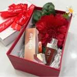 Shop sỉ set Quà Tặng Son Môi Bebe Lip Màu Đỏ Cam - Son Môi Kem Bóng Lì Bebe Lip Chính Hãng - Hộp Chữ Nhật Nhỏ Hoa Rơm Nhiều Màu