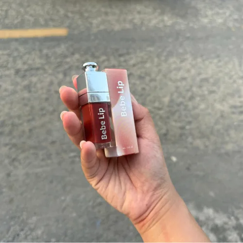 Shop sỉ set Quà Tặng Son Môi Bebe Lip Màu Đỏ Cam - Son Môi Kem Bóng Lì Bebe Lip Chính Hãng - Hộp Chữ Nhật Nhỏ Hoa Rơm Nhiều Màu