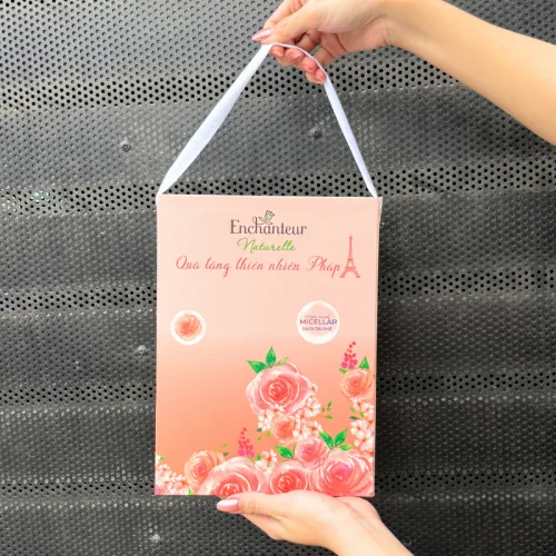 Chuyên sỉ set Quà Tặng Sữa Tắm Enchanteur Naturelle Hương Hoa Hồng & Tẩy Tế Bào Chết Body (Set Màu Cam)