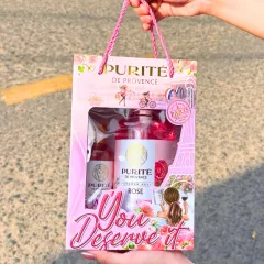 Bộ quà tặng sữa tắm Purité: Rose hoa hồng 850ml và Cherry Blossoms anh đào 250ml