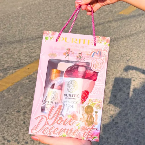 Bộ quà tặng sữa tắm Purité: Rose hoa hồng 850ml và Cherry Blossoms anh đào 250ml