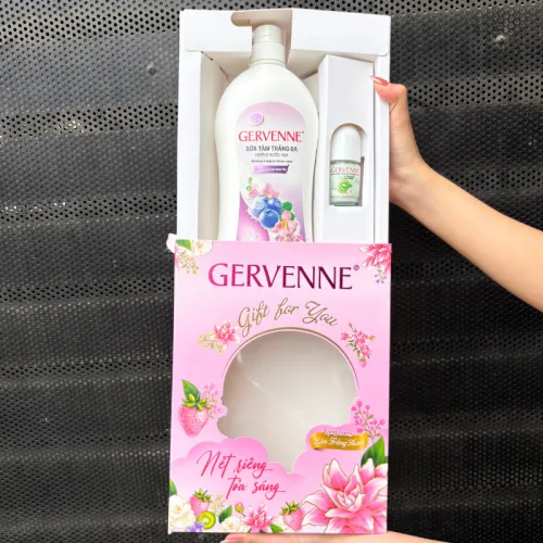 Chỗ sỉ set Quà Tặng Sữa Tắm Trắng Da Hương Nước Hoa Gervenne & Lăn Khử Mùi Gervenne