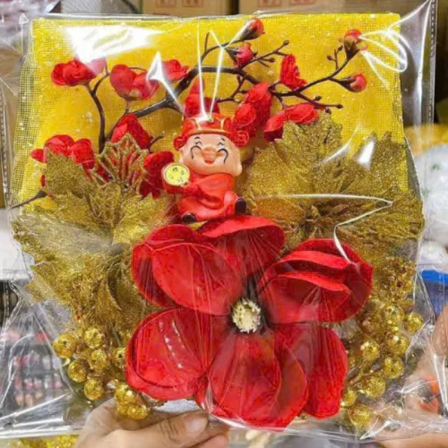 Nguồn hàng sỉ set Phụ Kiện Trang Trí Hoa Mộc Lan Đào Cổ Tượng - Mẹt Tre Hoa Treo Tường - Phên Tre Trang Trí Tết
