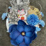 Set mẹt tre hoa mộc lan treo tường và phên tre trang trí Tết