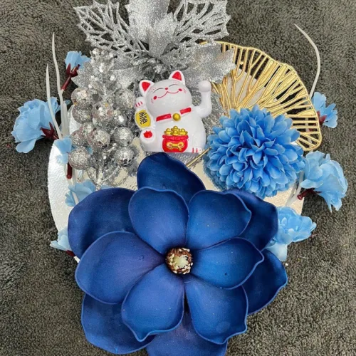 Set mẹt tre hoa mộc lan treo tường và phên tre trang trí Tết