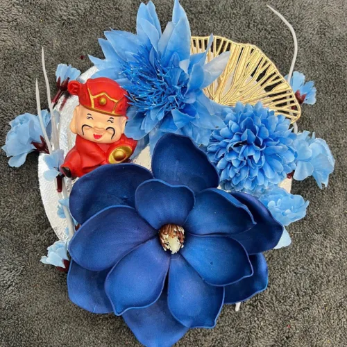 Set mẹt tre hoa mộc lan treo tường và phên tre trang trí Tết