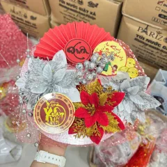 Shop sỉ set Tráp Trang Trí Tết - Mẹt Hoa Nhỏ Tết