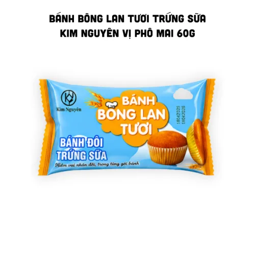 Bánh Bông Lan Trứng Sữa Kim Nguyên Phô Mai Tươi 60g Bịch Xanh Dương