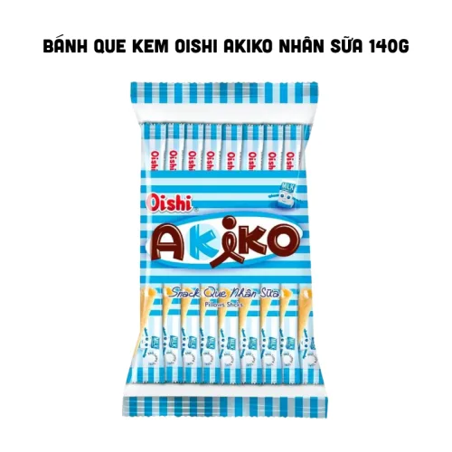 Bánh que kem nhân sữa OISHI AKIKO 140g, màu xanh dương
