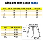 Quần short nam vải thun thêu logo chữ, size 50-80kg