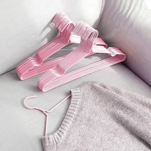 Bộ 20 Móc Quần Áo Người Lớn Kích Thước 20x39cm Xanh/Hồng