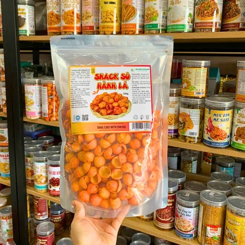 Nguồn hàng sỉ snack Sò Hành Lá 500g Túi Zip Bạc