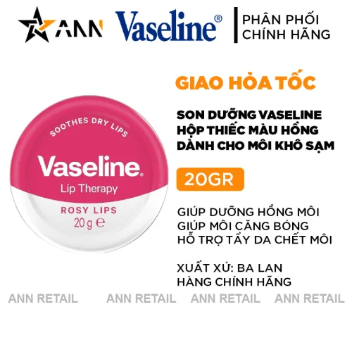 Chuyên sỉ son Dưỡng Môi Vaseline Hộp Thiếc Màu Hồng Lip Therapy Rosy Lips 20g