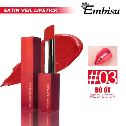 Son Embisu Satin Veil Lipstick sáp lì Hàn Quốc 6 màu