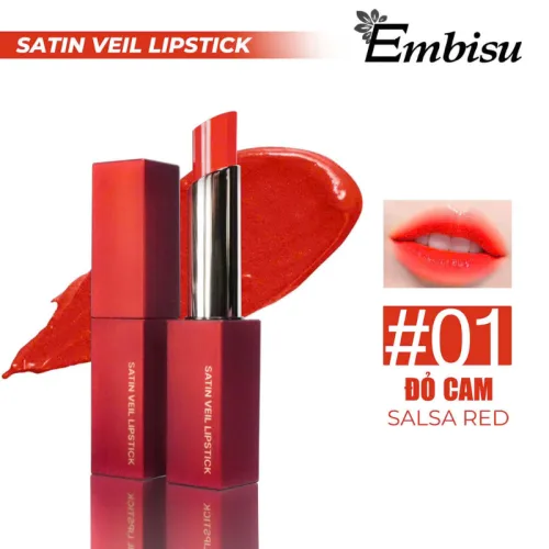 Son Embisu Satin Veil Lipstick sáp lì Hàn Quốc 6 màu
