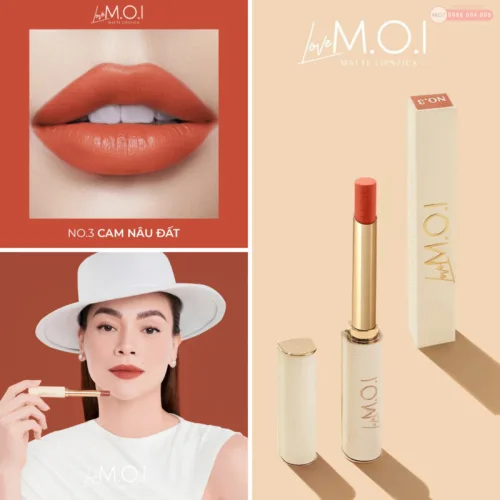 Son thỏi Love MOI cao cấp 6 màu, phiên bản giới hạn, hàng ướt không hộp