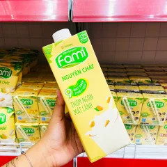 Sữa đậu nành nguyên chất FAMI – dung tích 1 lít, hộp lớn