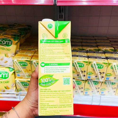 Sữa đậu nành nguyên chất FAMI – dung tích 1 lít, hộp lớn