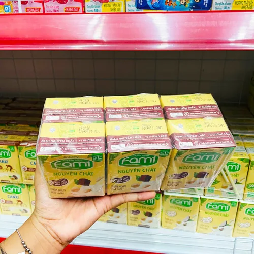 Lốc 6 hộp sữa đậu nành FAMI vị socola, mỗi hộp 200ml