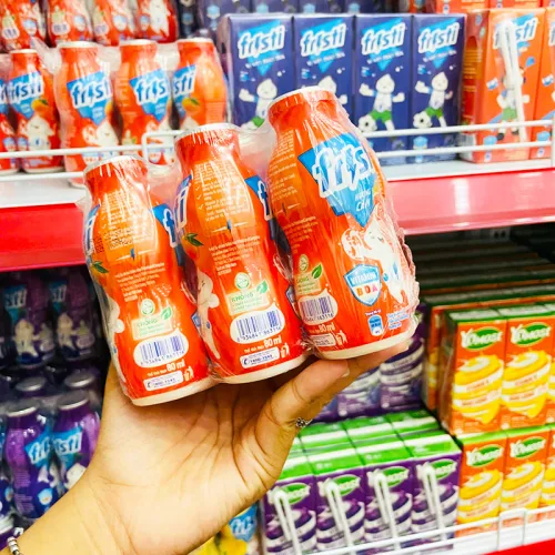 Lốc 6 chai sữa chua uống FRISTI hương cam, 80ml/chai, màu cam
